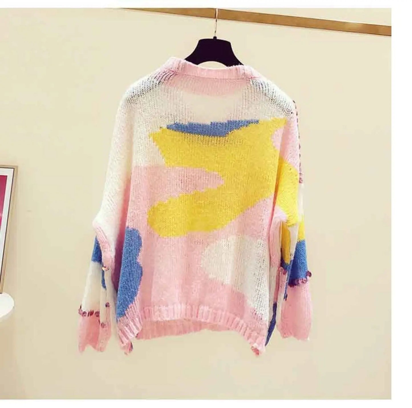 Contrast Color Loose And Slim Sweater Nipaaj