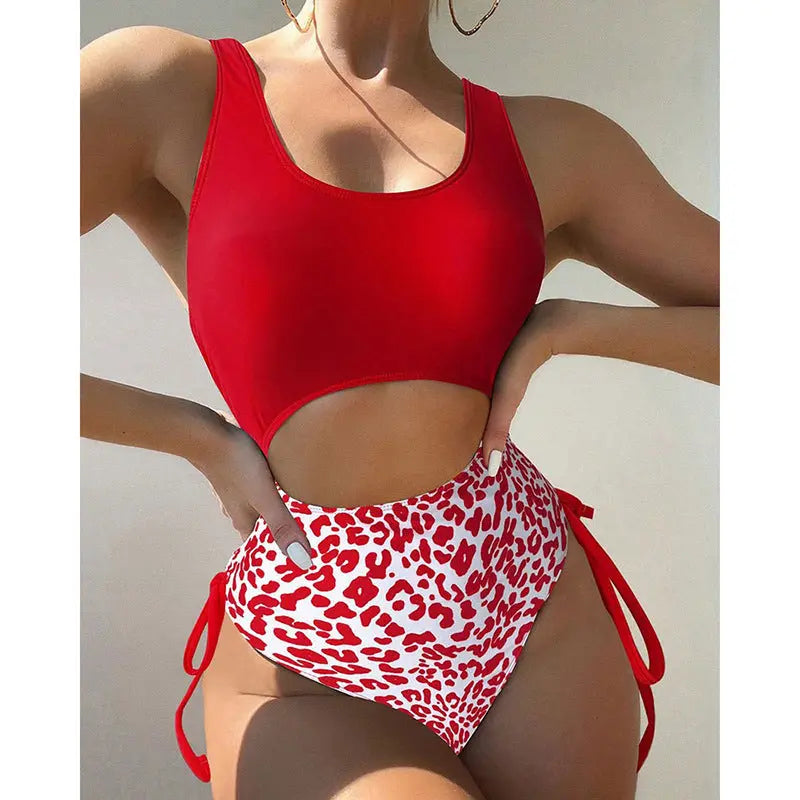 Bikini Leopard-print One-piece Swimming Suit Women null