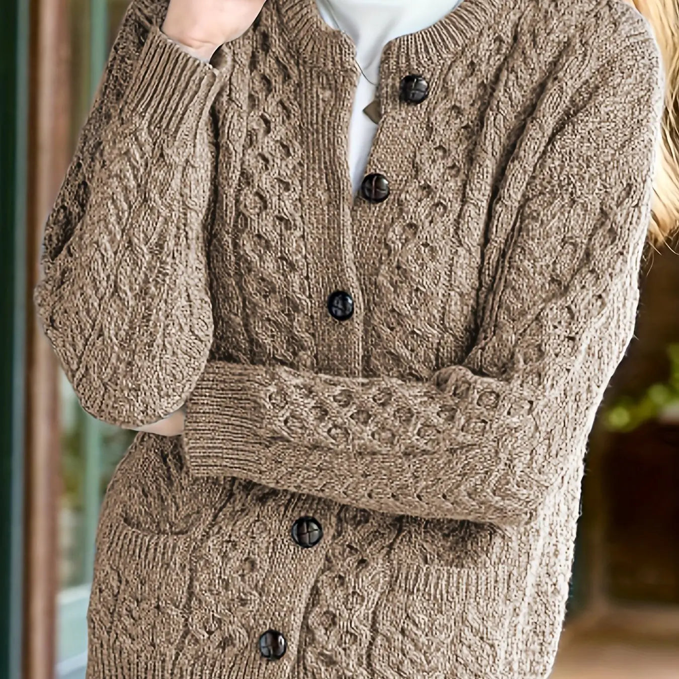 Women's Casual Knit Cardigan Sweater Cozy Long Sleeve Nipaaj