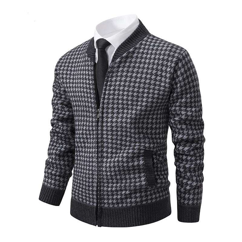 Men's Sweater Coat Cardigan Long Sleeve Knitted Thickened Warm