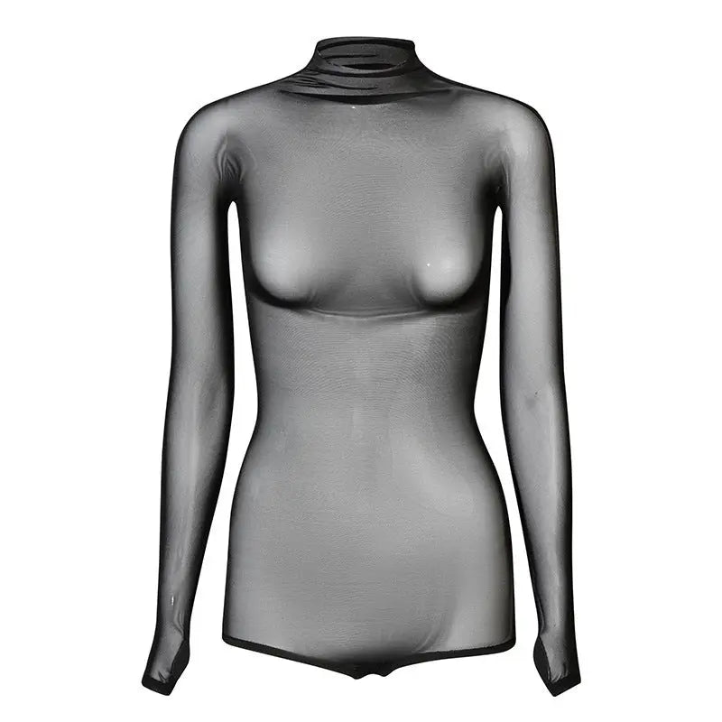 Mesh Jumpsuit Clothing Women's Overall Long Sleeve Exercise Clothing null