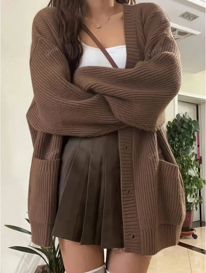 Women's Fashionable & Elegant Knitted Cardigan Sweater, Autumn Winter New Arrival Nipaaj