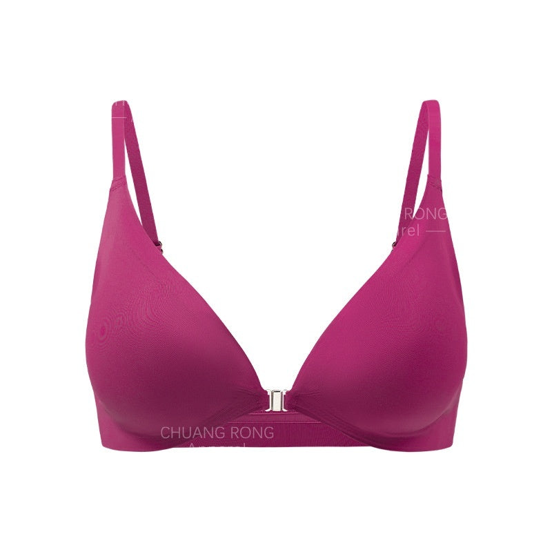 Women's Underwear Thin Small Breast Push Up Women's Front Buckle Backless Bra