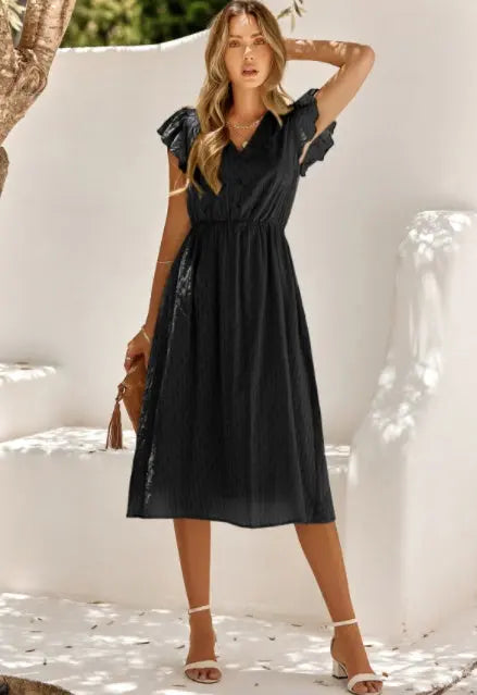 Summer Casual Women's Solid V-neck Dress null