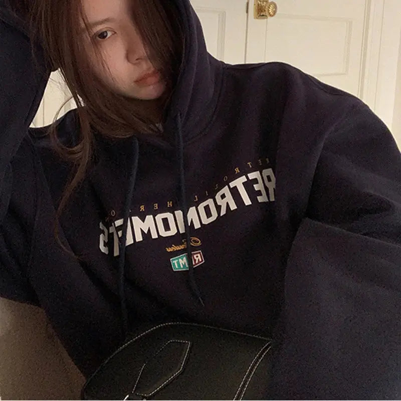 Velvet Padded Hooded Sweatshirt Women Nipaaj