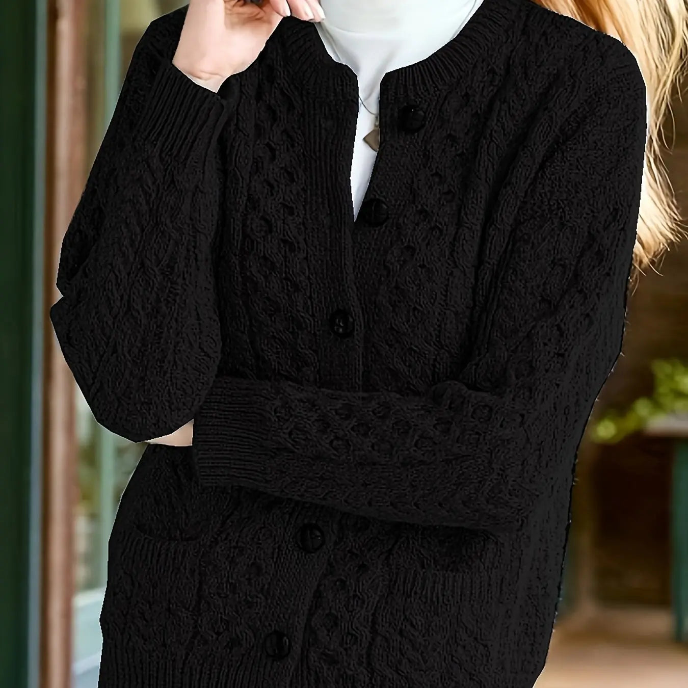 Women's Casual Knit Cardigan Sweater Cozy Long Sleeve Nipaaj