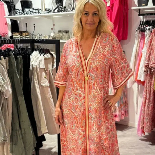 V-neck Fashion Vacation Printed Women's Dress null