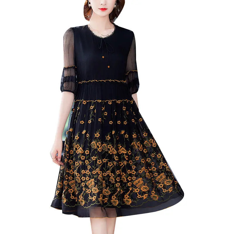 Summer Hangzhou Heavy Silk Silk Dress Female High-end null
