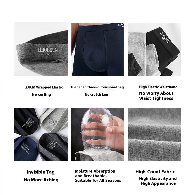 7A Antibacterial Crotch Summer Breathable Plus Size Purified Cotton Men's Underwear