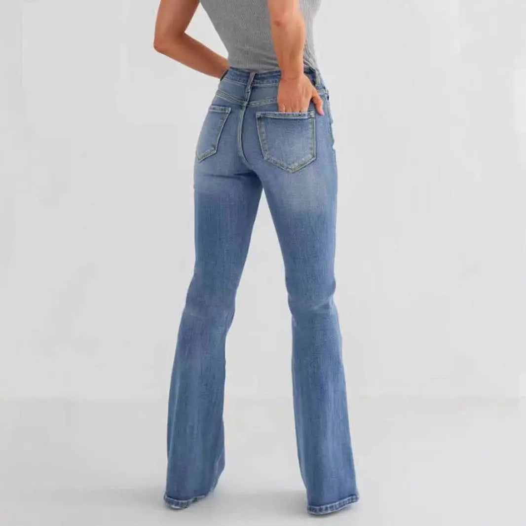 Fashion Slim Stretch High-waisted Boot-cut Pants Jeans Nipaaj
