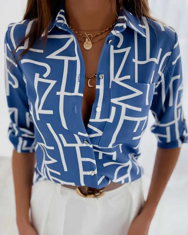 Fashion Long Sleeve Printed Shirt Nipaaj