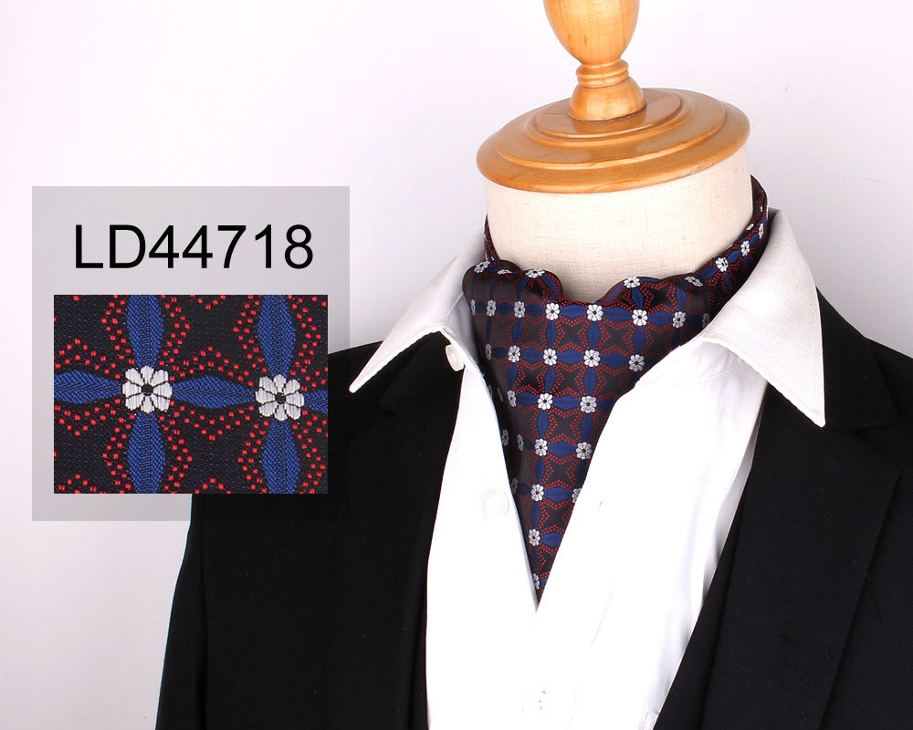 Men's Scarf Silk Floral Collar Mouth Napkin