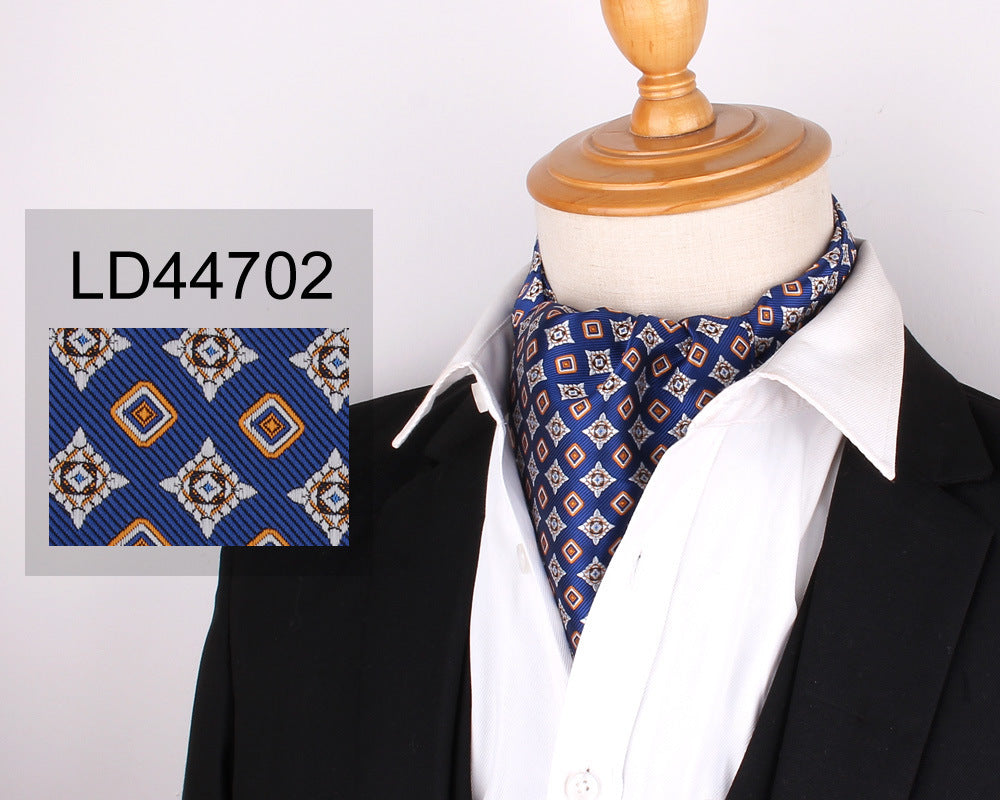Men's Scarf Silk Floral Collar Mouth Napkin