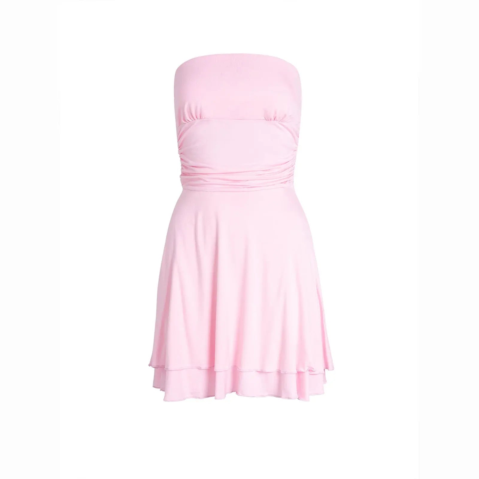 Y2K Tube-top Short Dress Summer Sexy Pleated Tight Dresses For Womens Clothing null