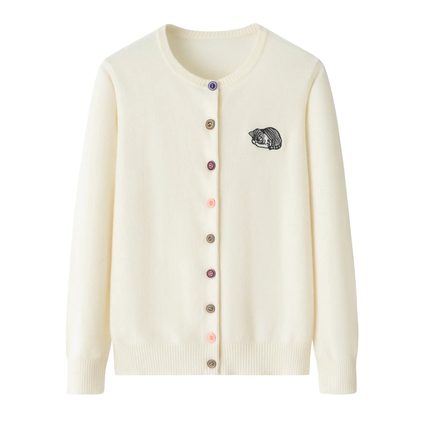 Cardigan Simple Top Soft Glutinous Solid Color Sweater Coat Nipaaj