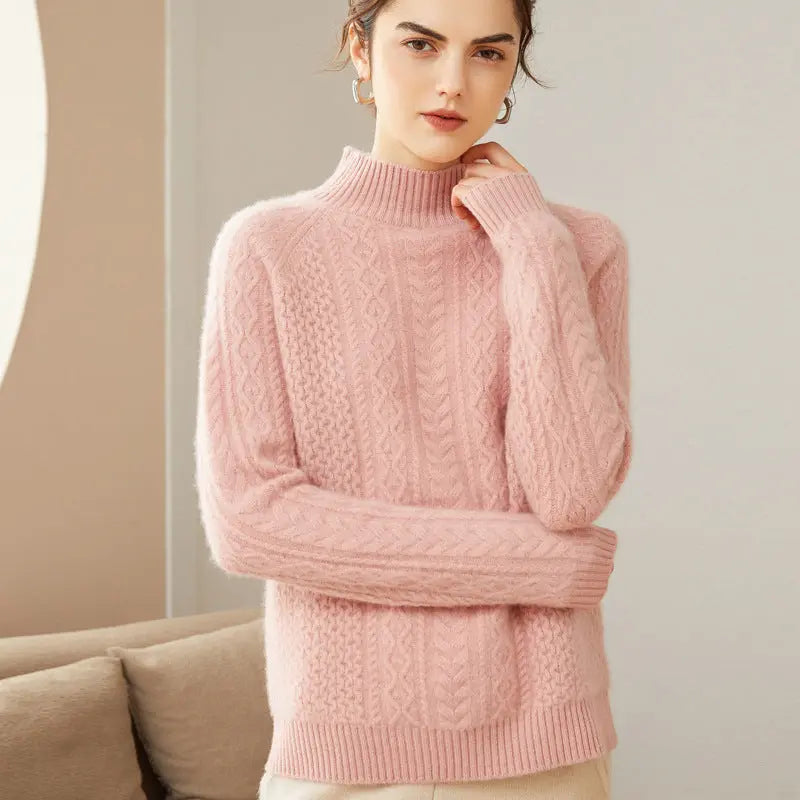 Cashmere Twisted Half Turtleneck Thickened Sweater Nipaaj