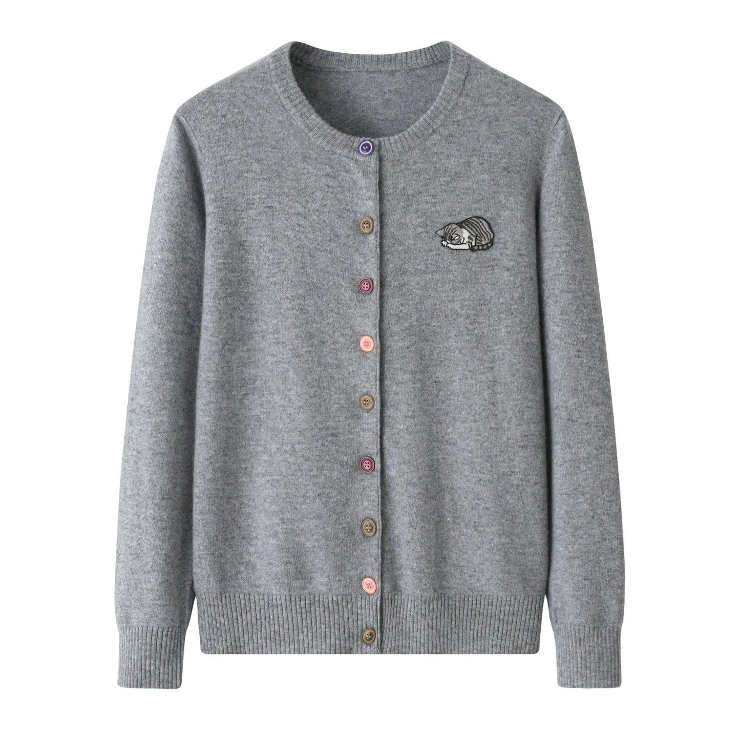 Cardigan Simple Top Soft Glutinous Solid Color Sweater Coat Nipaaj