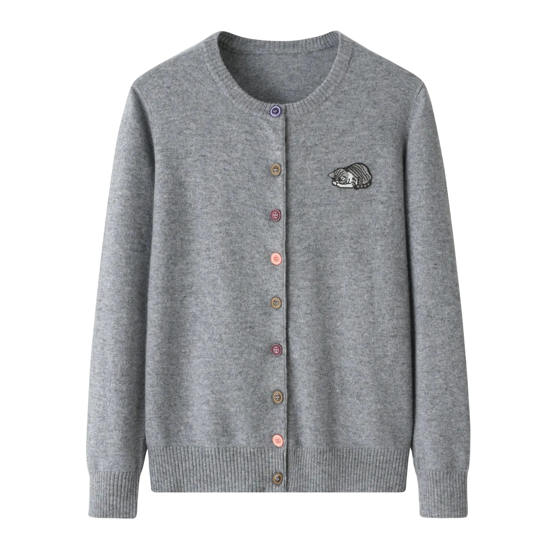 Cardigan Simple Top Soft Glutinous Solid Color Sweater Coat Nipaaj