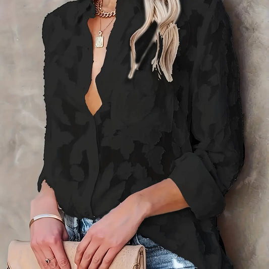 Luxury Jacquard Fashionable Button Up Shirt null