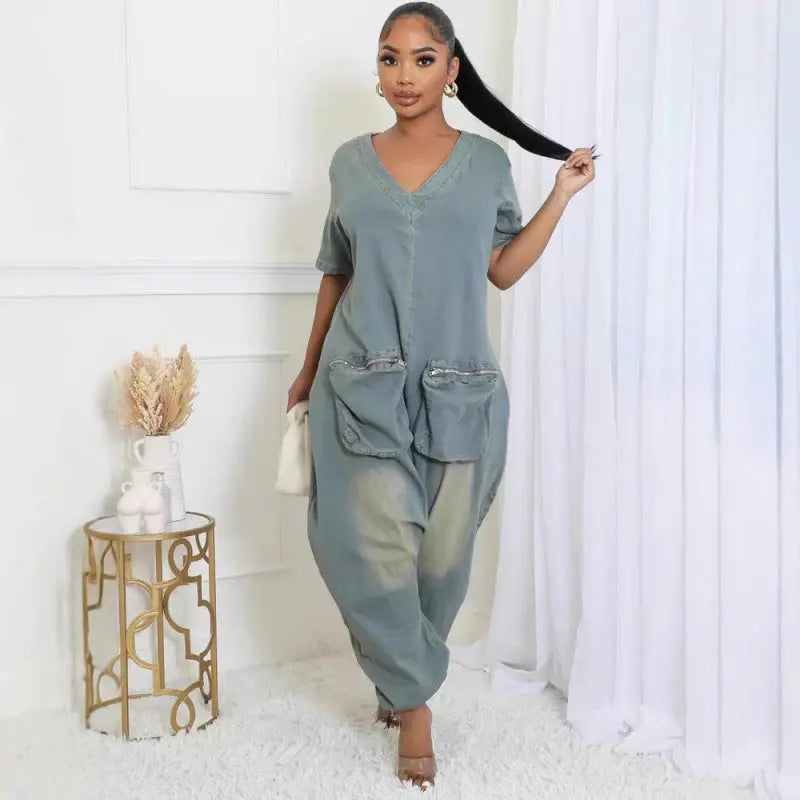 Women's Loose Crotch Jumpsuit Retro Personality null