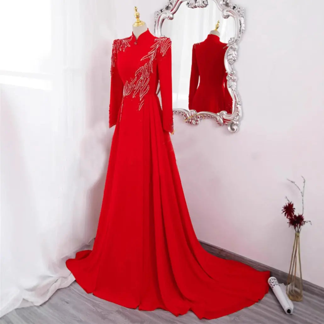 New Long Sleeve Formal Evening Party Dress Nipaaj