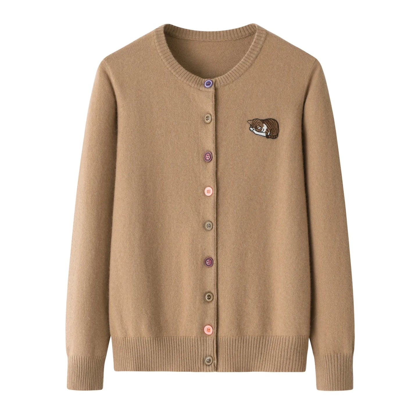 Cardigan Simple Top Soft Glutinous Solid Color Sweater Coat Nipaaj