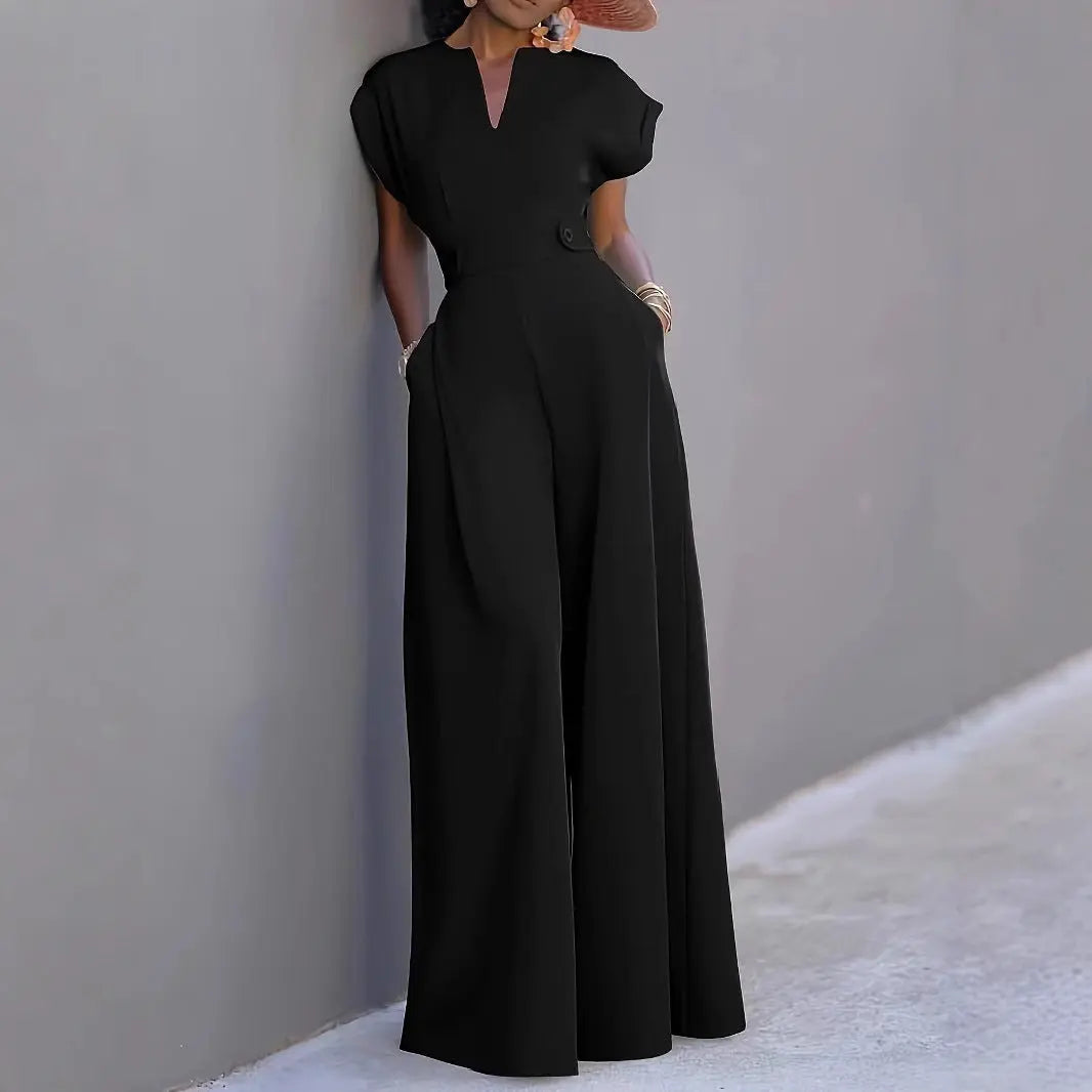 Graceful And Fashionable Solid Color High Waist Wide Leg Pants null