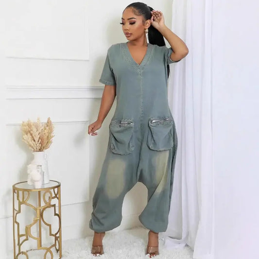 Women's Loose Crotch Jumpsuit Retro Personality null