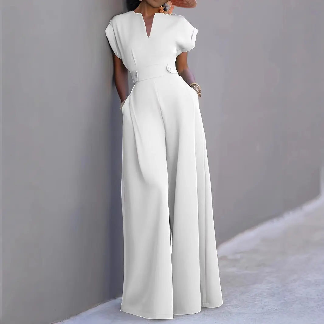 Graceful And Fashionable Solid Color High Waist Wide Leg Pants null