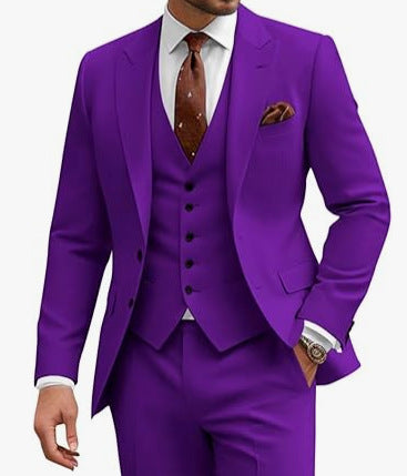 Men's Casual Business Wedding Three-piece Suit