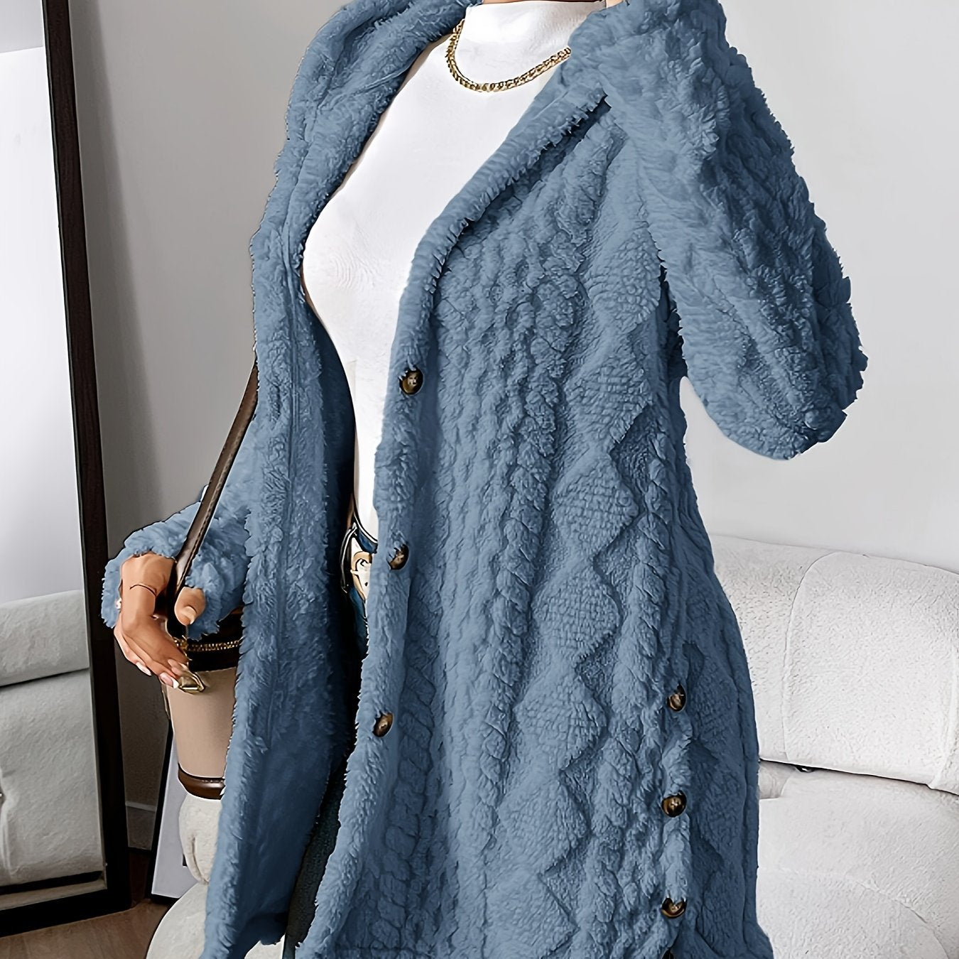 Women's Winter Long Hooded Cardigan Coat