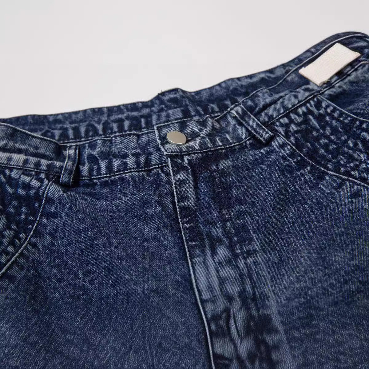 Loose Pleated Wide Leg Straight Jeans