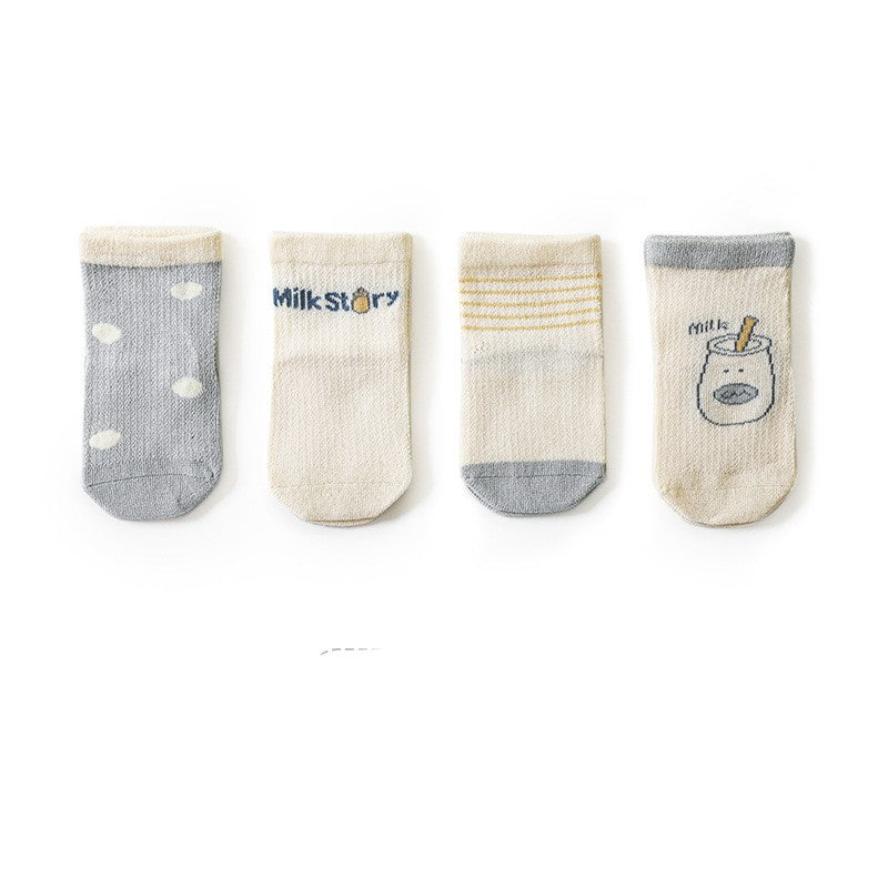 Thin Baby Socks With Mesh For Breathability