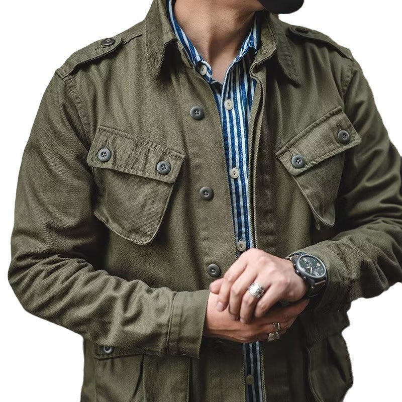American Retro Heavy Washed Overalls Coat