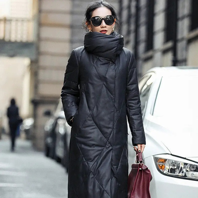 Korean Version Of Standing Collar Plus Size Leather Clothing In Winter null