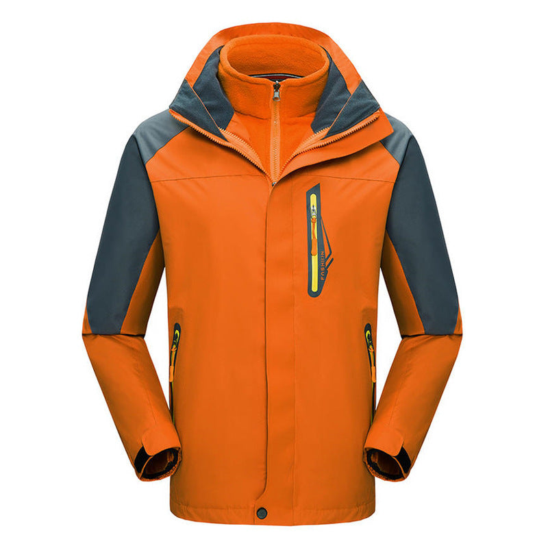 Winter Fleece-lined Thickened Three-in-one Shell Jacket Outdoor Windproof Waterproof Mountaineering Suit