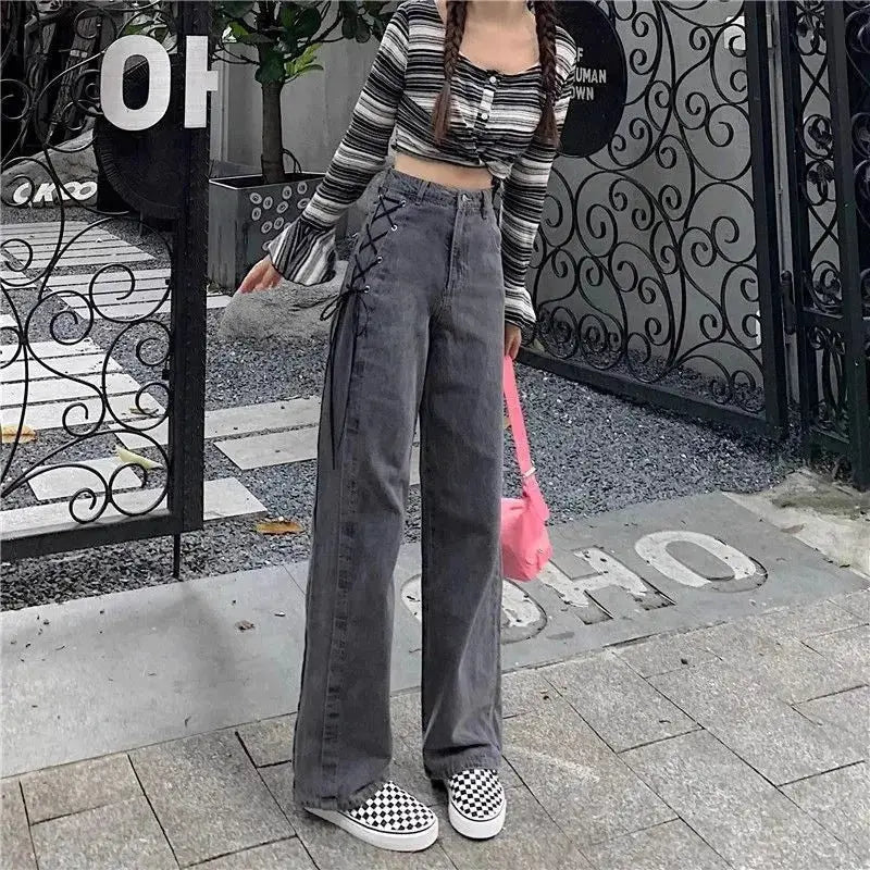SpringSummer New Straight Loose All-matching Slimming Wide-leg Pants Nipaaj