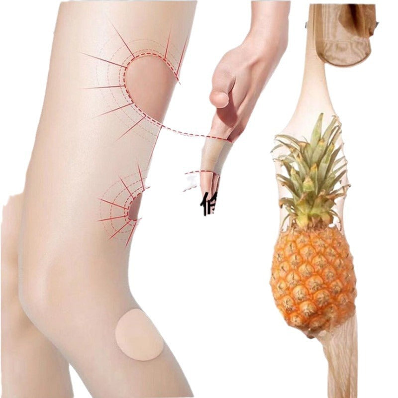 Thin Women's Velvet Snagging Ressistance Cut At Random Black Stockings