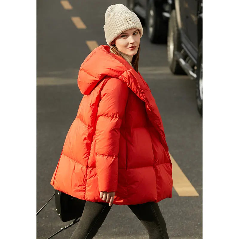 Light Hooded White Duck Down Jacket null