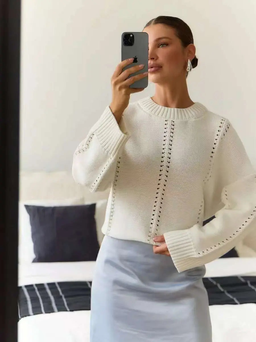 Loose Round Neck Idle Style Sweater Nipaaj