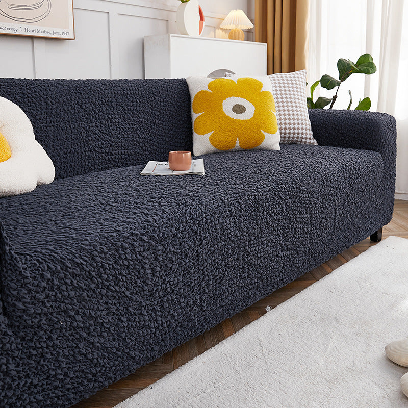 European Style Cream Style Bubble Stretch Sofa Cover Cover All-inclusive Straight Row Sofa Slipcover