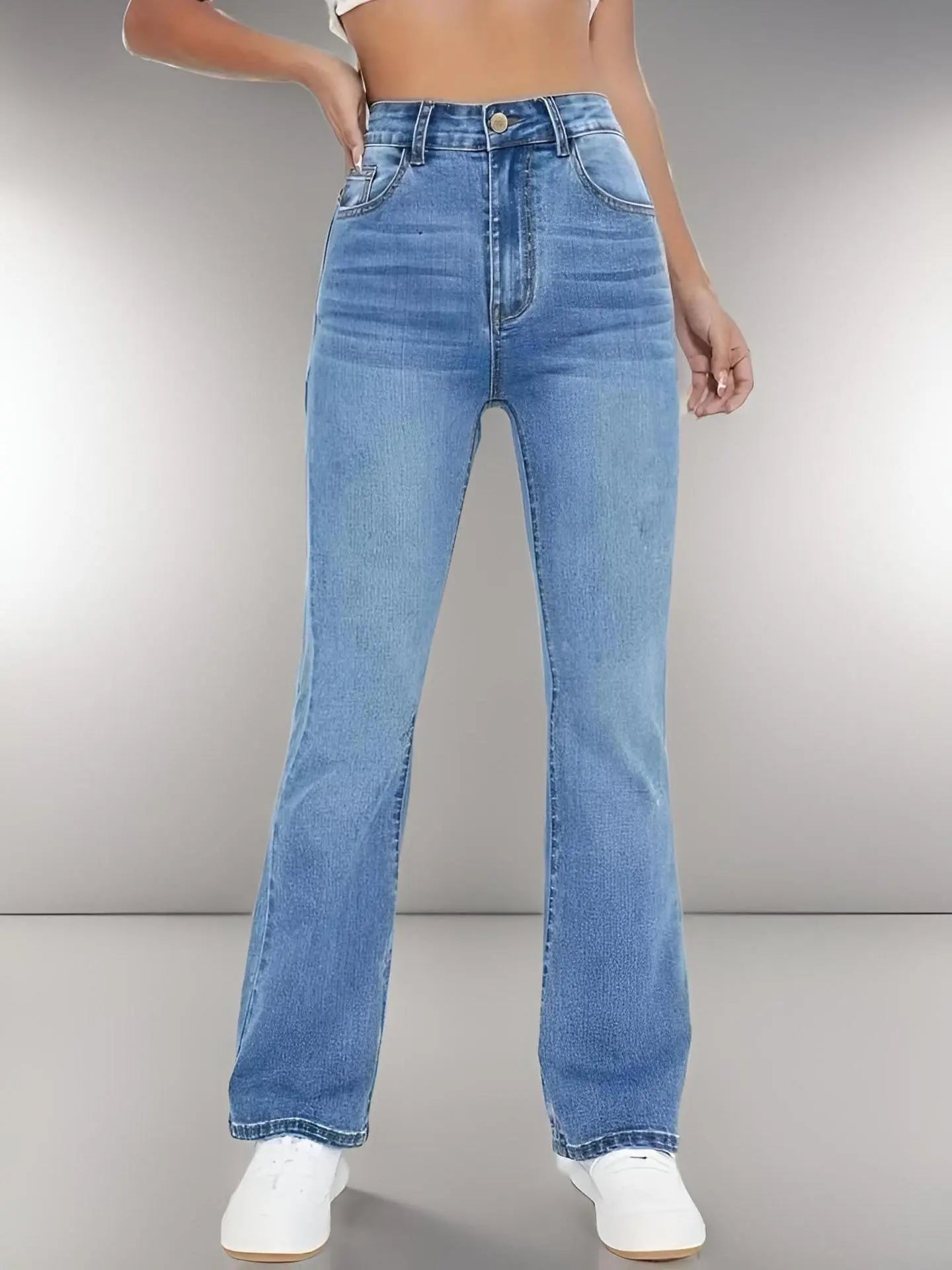 European And American Style Women Skinny Light Blue Jeans For Women Slim-fit Figure Flattering Pants Trendy Nipaaj