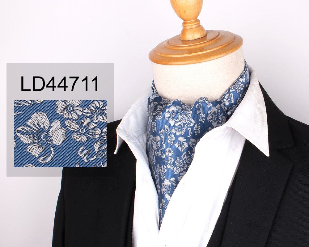 Men's Scarf Silk Floral Collar Mouth Napkin