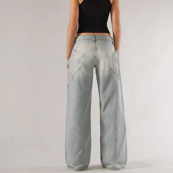 Loose Straight Wide Leg Mop Trousers