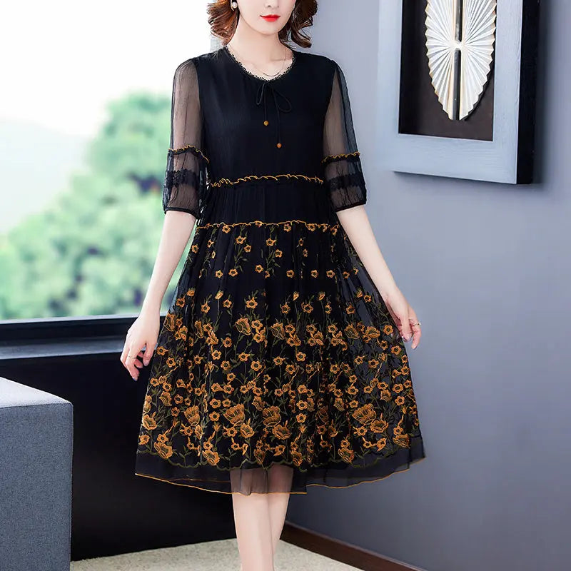 Summer Hangzhou Heavy Silk Silk Dress Female High-end null