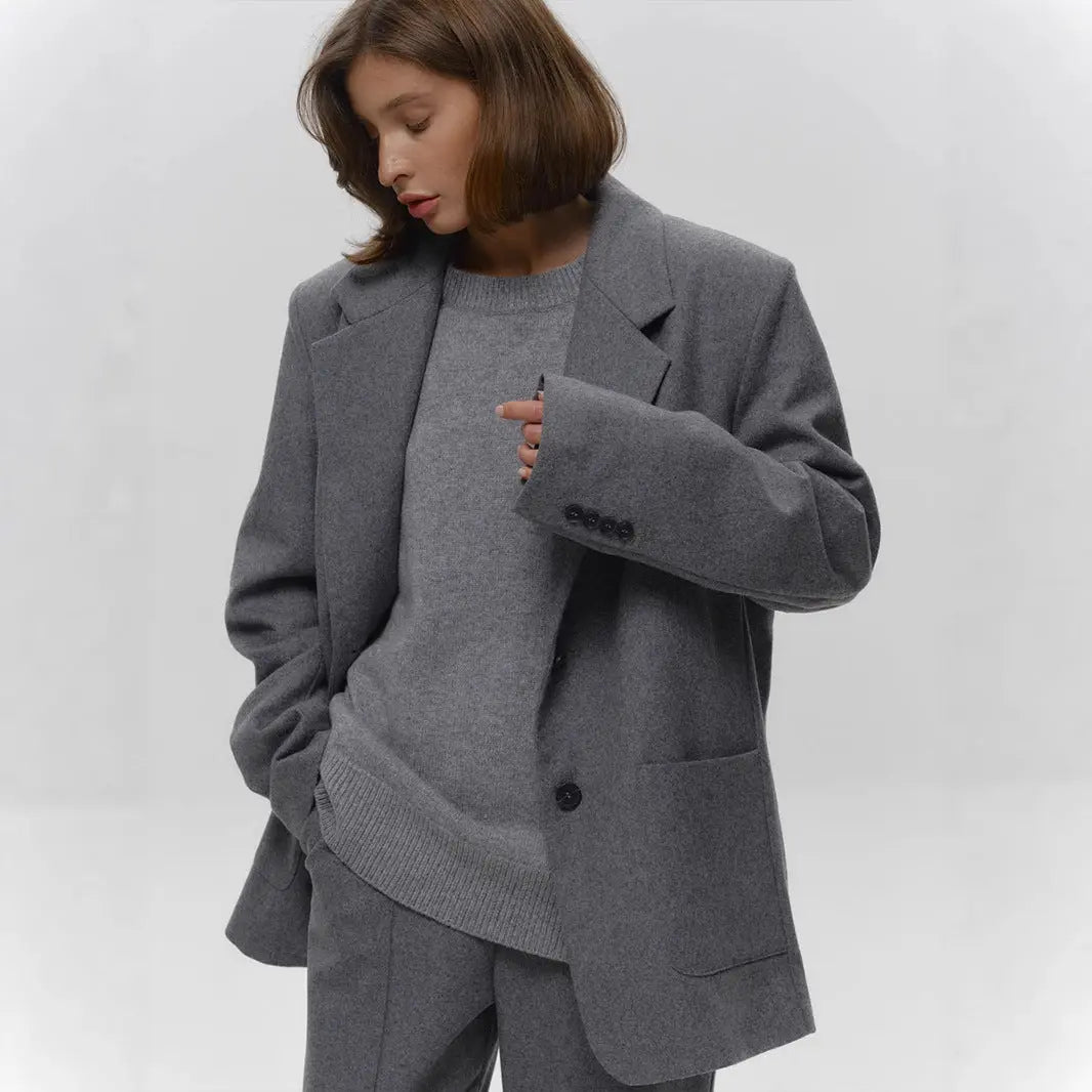 Loose And Warm Simple Pullover Solid Color Knitted Sweater Nipaaj