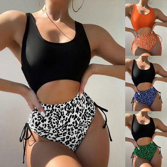 Bikini Leopard-print One-piece Swimming Suit Women null