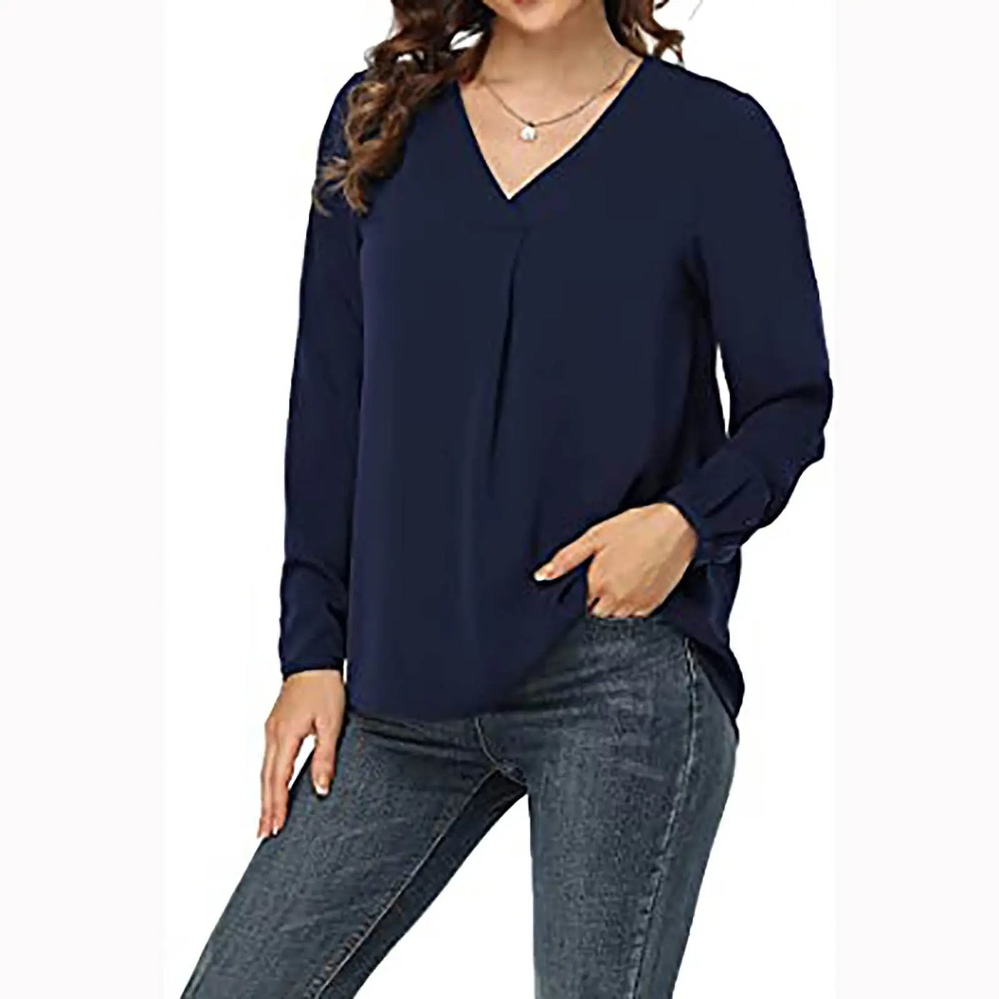 Women's Clothing Casual V-neck Temperament Top null