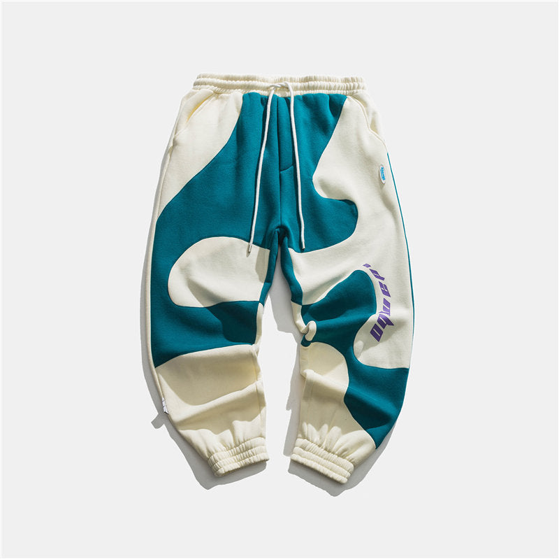 Men's Casual Pants Japanese Street Contrast Stitching