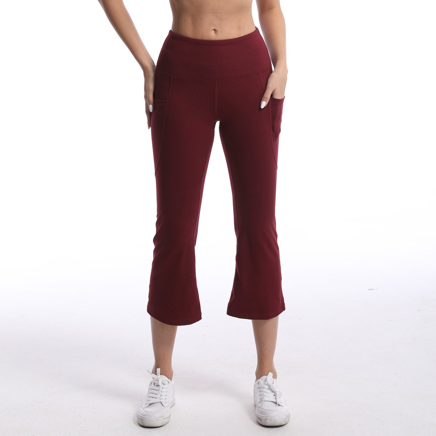 Pocket Solid Color Stretch Hip Lift Sports Nude Feel Yoga Leggings